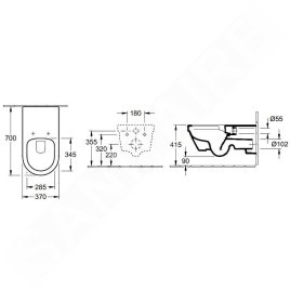 Villeroy & Boch Architectura - Cuvette de WC suspendue Vita, 370 x 700 mm - antibactérien avec CeramicPlus, blanc alpin 5649R0T2