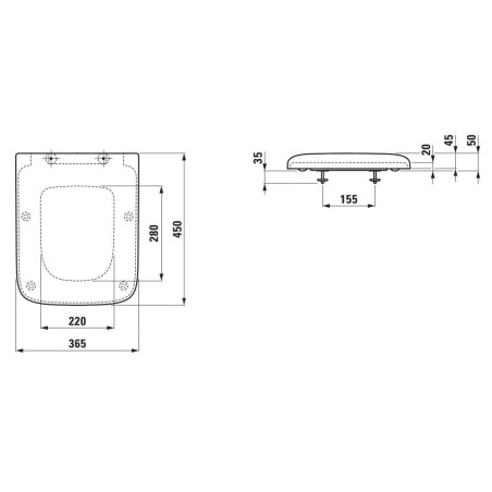 Laufen Palace - Abattant WC rabattable SoftClose, antibactérien, blanc H8917013000001
