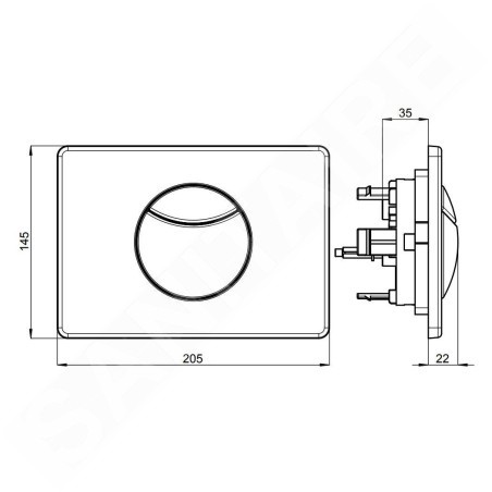 Villeroy & Boch ViConnect - Plaque de déclenchement E100, inox 922485LC