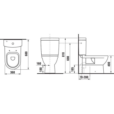 Jika Mio - Réservoir de chasse pour WC combi, remplissage par le bas, blanc H8277130002421