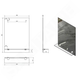 Aqualine Strong - Miroir 500x700 mm 22429
