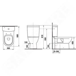 Jika Mio - Réservoir de chasse pour WC combi, remplissage par le bas, Jika Perla, blanc H8277131002421