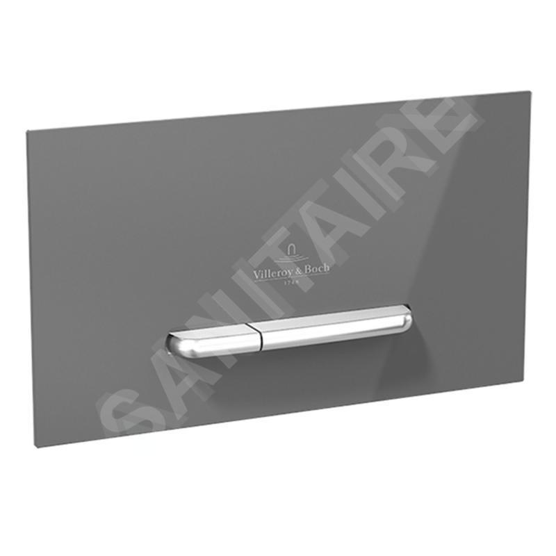 Villeroy & Boch ViConnect - Plaque de déclenchement M300, inox brossé / verre - Glossy Grey 922160RA Villeroy & Boch ViConnect - Plaque de déclenchement M300, inox brossé / verre - Glossy Grey 922160RA