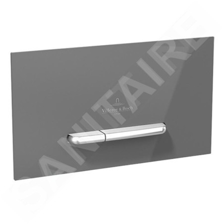 Villeroy & Boch ViConnect - Plaque de déclenchement M300, inox brossé / verre - Glossy Grey 922160RA