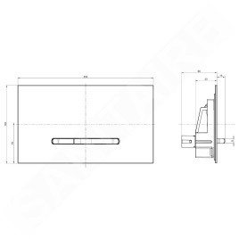 Villeroy & Boch ViConnect - Plaque de déclenchement M300, inox brossé / verre - Glossy Grey 922160RA