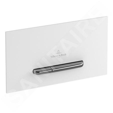 Villeroy & Boch ViConnect - Plaque de déclenchement M300, inox brossé / verre - Glossy White 922160RE