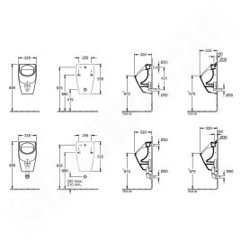 Villeroy & Boch O.novo - Urinoir à action siphonique, 335 x 560 x 320 mm - avec CeramicPlus, blanc alpin 752300R1