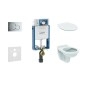 Geberit Kombifix - Set d'installation pré-murale, cuvette Alpha avec abattant, plaque de déclenchement Sigma01, chrome brillant Geberit Kombifix - Set d'installation pré-murale, cuvette Alpha avec abattant, plaque de déclenchement Sigma01, chrome brillant