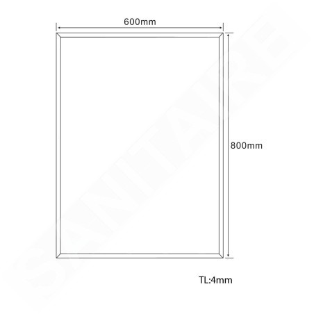 Aqualine Accessoires - Miroir 600x800 mm, avec facette, sans charnière 22496