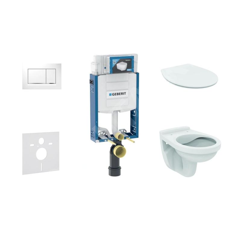 Geberit Kombifix - Set d'installation pré-murale, cuvette Alpha avec abattant, plaque de déclenchement Sigma30, chrome Geberit Kombifix - Set d'installation pré-murale, cuvette Alpha avec abattant, plaque de déclenchement Sigma30, chrome