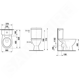 Jika Lyra plus - WC combiné, évacuation arrière, remplissage par le bas, blanc H8263860002423