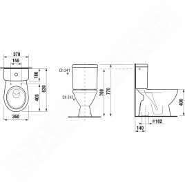 Jika Lyra plus - WC combiné, évacuation verticale, remplissage par le bas, blanc H8263870002423