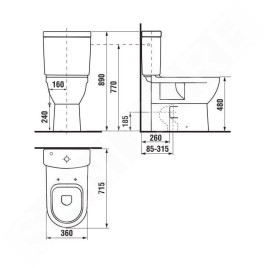 Jika Mio - combiné de WC pour personnes à mobilité réduite, évacuation Vario, Jika Perle, blanc H8247161000001