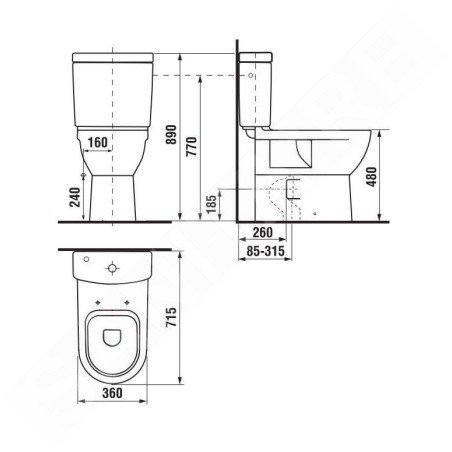 Jika Mio - combiné de WC pour personnes à mobilité réduite, évacuation Vario, Jika Perle, blanc H8247161000001