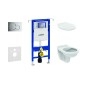 Geberit Duofix - Set d'installation pré-murale, cuvette Alpha avec abattant, plaque de déclenchement Sigma01, chrome brillant