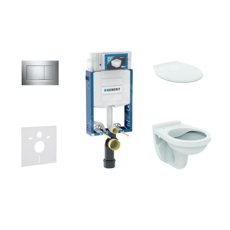 Geberit Kombifix - Set d'installation pré-murale, cuvette Alpha avec abattant, plaque de déclenchement Sigma30, chrome Geberit Kombifix - Set d'installation pré-murale, cuvette Alpha avec abattant, plaque de déclenchement Sigma30, chrome