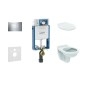 Geberit Kombifix - Set d'installation pré-murale, cuvette Alpha avec abattant, plaque de déclenchement Sigma30, chrome Geberit Kombifix - Set d'installation pré-murale, cuvette Alpha avec abattant, plaque de déclenchement Sigma30, chrome