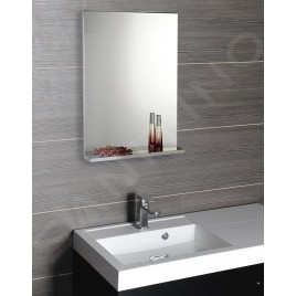 Aqualine Beta - Miroir 400x700 mm, avec étagère, verre/blanc 57395