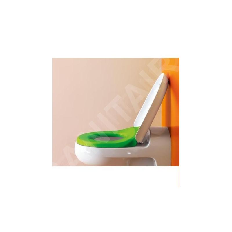 Laufen Florakids - Siège WC, SoftClose, blanc/vert H8910310720001