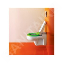 Laufen Florakids - Siège WC, SoftClose, blanc/vert H8910310720001