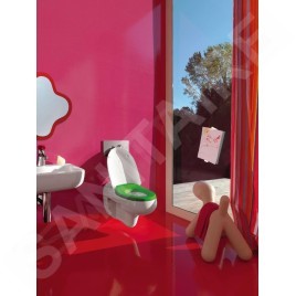 Laufen Florakids - Siège WC, blanc/vert H8910300720001