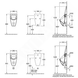 Villeroy & Boch Subway - Urinoir à action siphonique, sans couvercle, CeramicPlus, blanc alpin 751300R1