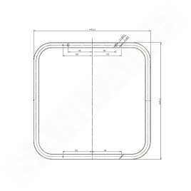 Aqualine White Line - Miroir 44x44 cm, blanc 8000