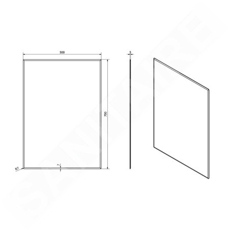 Sapho Accord - Miroir avec facette 500x700 mm, sans fixation MF436