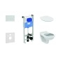 Ideal Standard ProSys - Set d'installation pré-murale, cuvette Alpha avec abattant, plaque de déclenchement Oleas M2, Ideal Standard ProSys - Set d'installation pré-murale, cuvette Alpha avec abattant, plaque de déclenchement Oleas M2,
