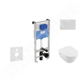 Ideal Standard ProSys - Ensemble pour WC suspendu, cuvette et abattant Architectura, Plaque de déclenchement Oleas M2,