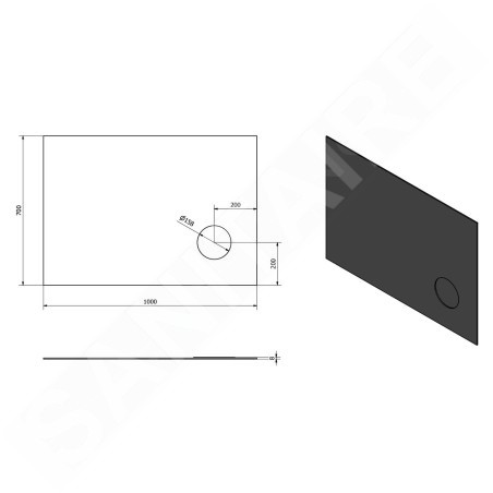 Sapho Cosmetico - Miroir 1000x700 mm, éclairage LED, miroir cosmétique MIR4