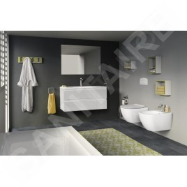 Ideal Standard ProSys - Ensemble pour WC suspendu, cuvette et abattant Tesi, Plaque de déclenchement Oleas M1, chrome