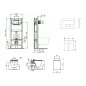 Ideal Standard ProSys - Ensemble pour WC suspendu, cuvette et abattant Strada II, Plaque de déclenchement Oleas M2, Aquablade,