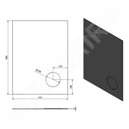 Sapho Cosmetico - Miroir 600x800 mm, éclairage LED, miroir cosmétique MIR2