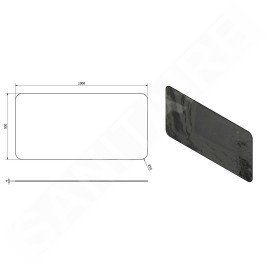 Sapho Ishape - Miroir 100x50 cm, rectangle, angles arrondis, sans fixation AG510
