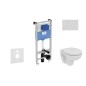 Ideal Standard ProSys - Ensemble pour WC suspendu, cuvette et abattant Eurovit, Plaque de déclenchement Oleas M1, Rimless, Ideal Standard ProSys - Ensemble pour WC suspendu, cuvette et abattant Eurovit, Plaque de déclenchement Oleas M1, Rimless,