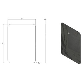 Sapho Ishape - Miroir 50x70 cm, rectangle, angles arrondis, sans fixation AG457
