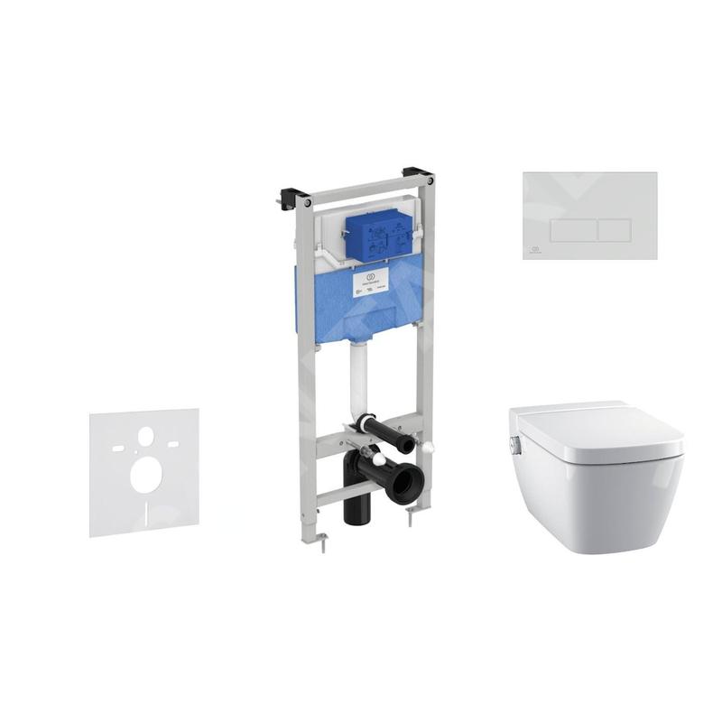 Ideal Standard ProSys - Ensemble pour WC suspendu, cuvette et abattant TECEone, Plaque de déclenchement Oleas M2, Rimless, Ideal Standard ProSys - Ensemble pour WC suspendu, cuvette et abattant TECEone, Plaque de déclenchement Oleas M2, Rimless,
