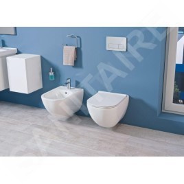Ideal Standard ProSys - Ensemble pour WC suspendu, cuvette et abattant Mio, Plaque de déclenchement Oleas M2, Rimless,
