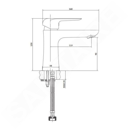 Cersanit City - Mitigeur de lavabo, chrome S951-359