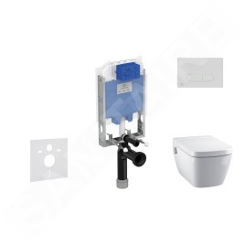 Ideal Standard ProSys - Ensemble pour WC suspendu, WC japonais et abattant TECEone, Plaque de déclenchement Oleas M1, Rimless,
