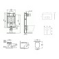 Ideal Standard ProSys - Ensemble pour WC suspendu, cuvette et abattant Bau Ceramic, Plaque de déclenchement Oleas M1, Rimless, Ideal Standard ProSys - Ensemble pour WC suspendu, cuvette et abattant Bau Ceramic, Plaque de déclenchement Oleas M1, Rimless,