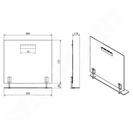 Sapho Wega - Miroir 800x800 mm, avec étagère 60092-8