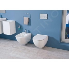Ideal Standard ProSys - Ensemble pour WC suspendu, cuvette et abattant Mio, Plaque de déclenchement Oleas M1, Rimless,