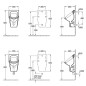 Villeroy & Boch Architectura - Urinoir à action siphonique, 355 mm x 620 mm x 385 mm, blanc - urinoir, avec cible, avec