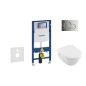 Geberit Duofix - Bâti-support pour WC suspendu avec plaque de déclenchement Sigma 01, chrome brillant + Villeroy Boch – cuvette Geberit Duofix - Bâti-support pour WC suspendu avec plaque de déclenchement Sigma 01, chrome brillant + Villeroy Boch – cuvette