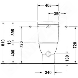 Duravit Darling New - Réservoir de chasse, 405 mm x 160 mm, blanc - réservoir, connexion par le bas, à gauche,  rinçage 4,5 l