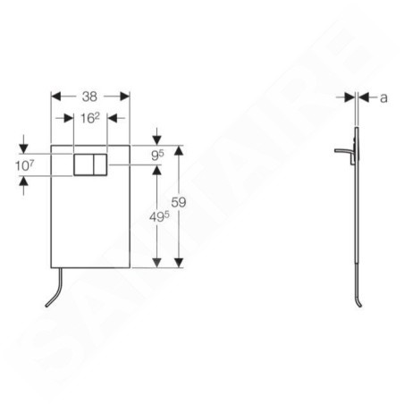 Geberit AquaClean - Plaque de recouvrement avec commande intégrée pour sièges de bidet, verre / blanc 115.324.SI.1