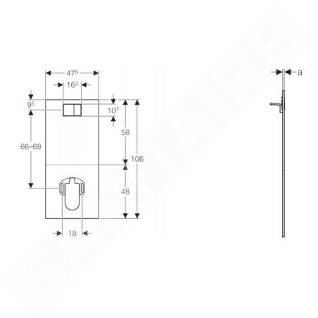 Geberit AquaClean - Plaque de recouvrement avec commande intégrée pour toilettes complètes, verre / noir 115.328.SJ.1