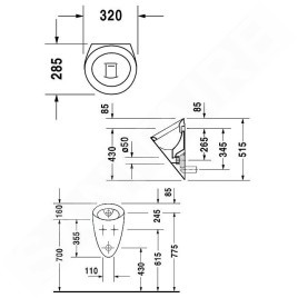 Duravit Starck 2 - Urinoir, 320 mm x 285 mm, avec WonderGliss, blanc 08343200001